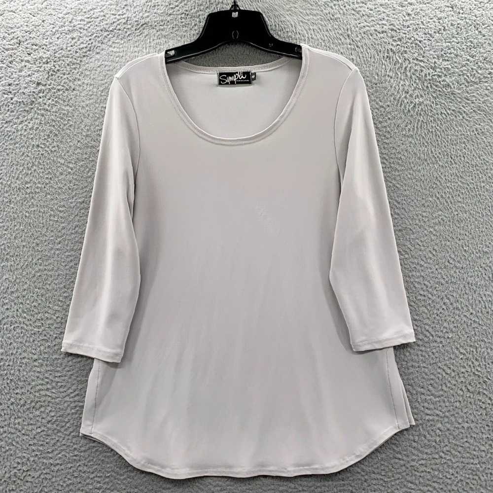 Vintage SYMPLI Gray 3/4 Sleeve Top for Women in S… - image 1