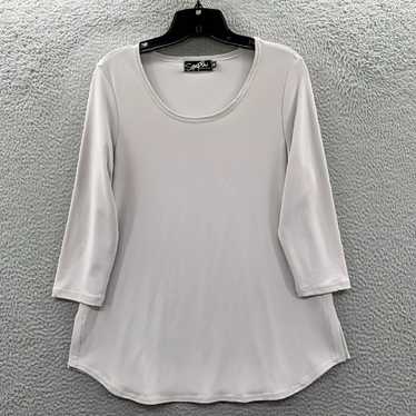 Vintage SYMPLI Gray 3/4 Sleeve Top for Women in S… - image 1