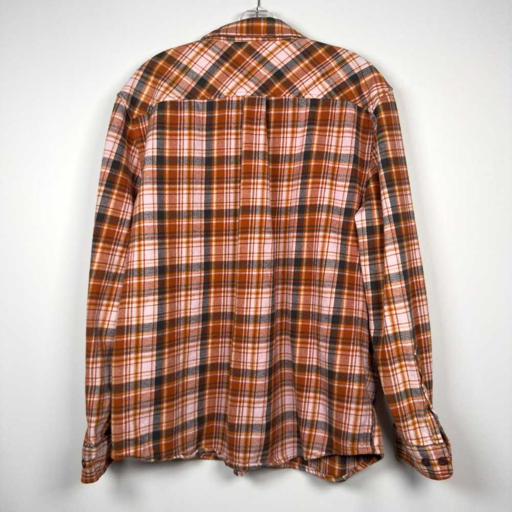 Katin Katin Orange Plaid Pockets Button Up Flanne… - image 2