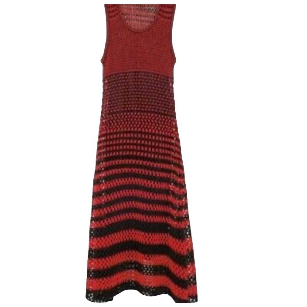 Zara Zara Studio Red Black Linen Maxi Long Knit C… - image 9