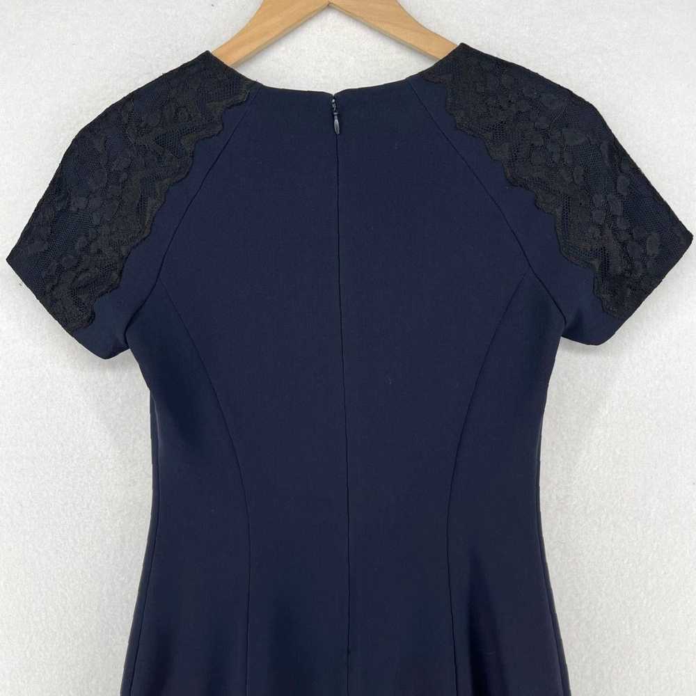 Theory Modern Blue Short Sleeve Crepe Sheath Dres… - image 4