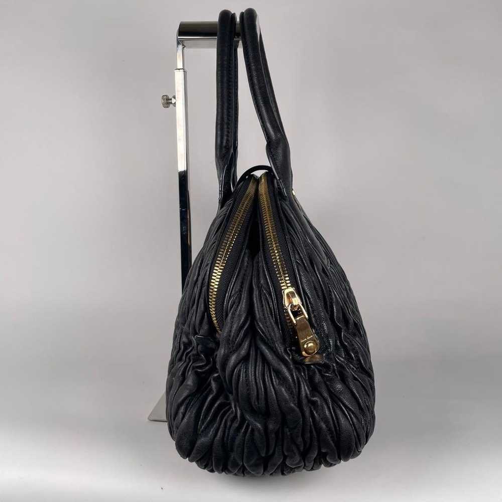 Miu Miu Matelassé Handbag - Black × Gold - Leather - image 2