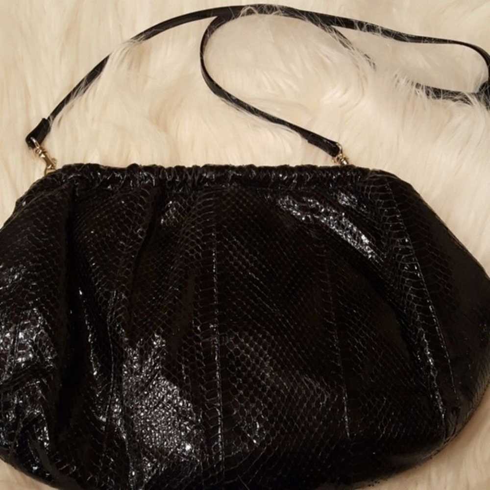 J. RENEE BLACK SNAKE VINTAGE SHOULDER BAG - image 2