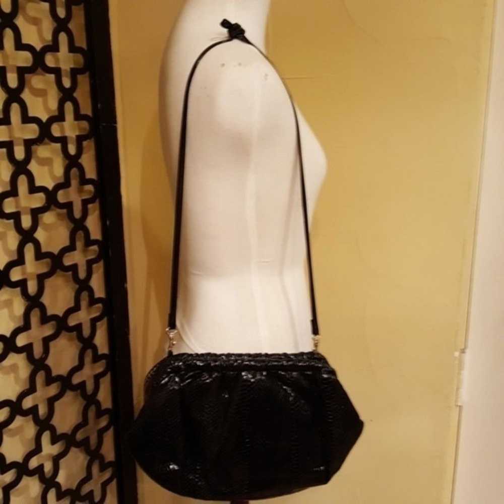 J. RENEE BLACK SNAKE VINTAGE SHOULDER BAG - image 3