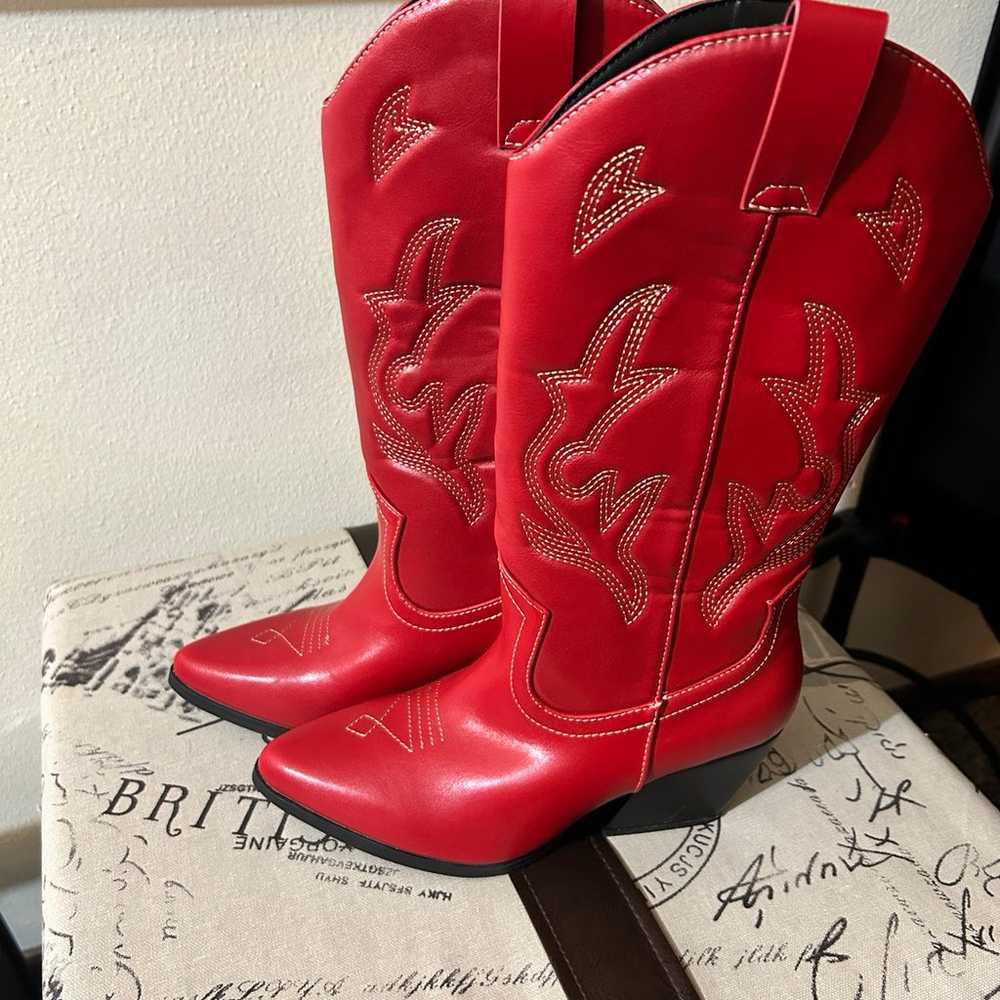 Red cowboy boots - image 1