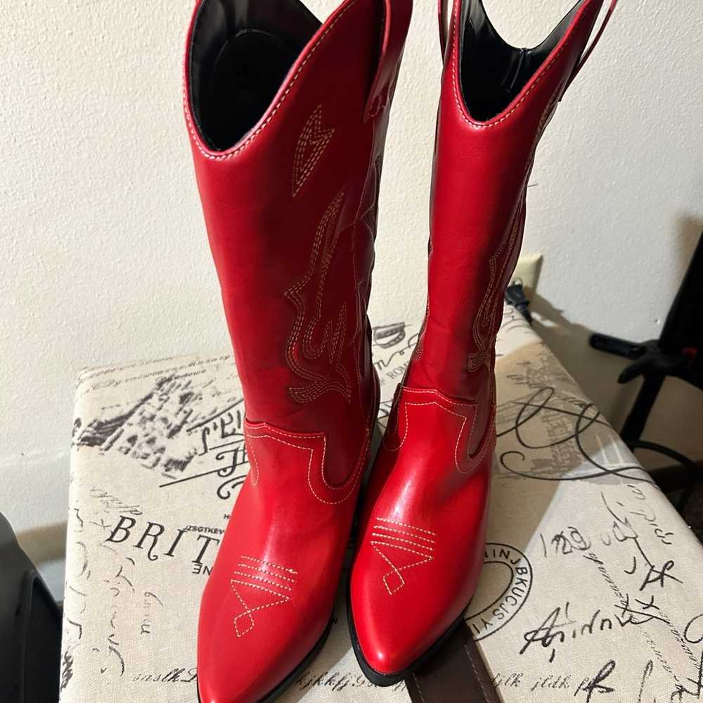 Red cowboy boots - image 2