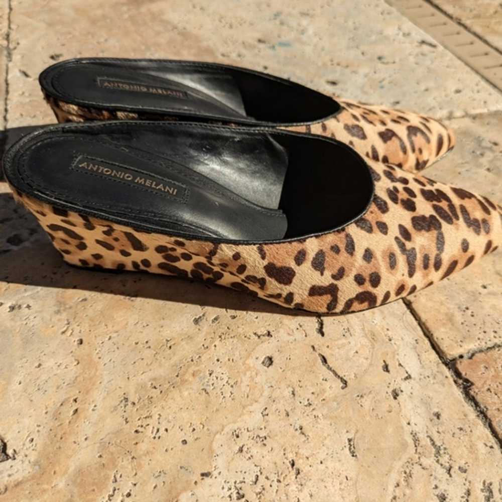 Antonio Melani Animal Print Slip On Wedges Calf H… - image 3