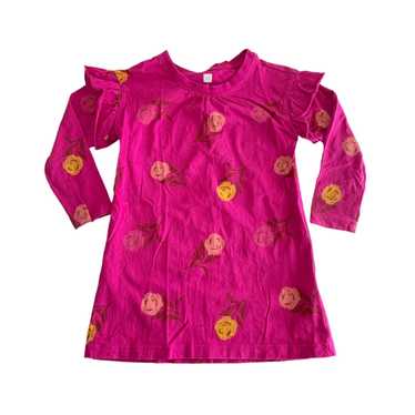 Tea Collection Fuchsia Floral Ruffle Dress - image 1