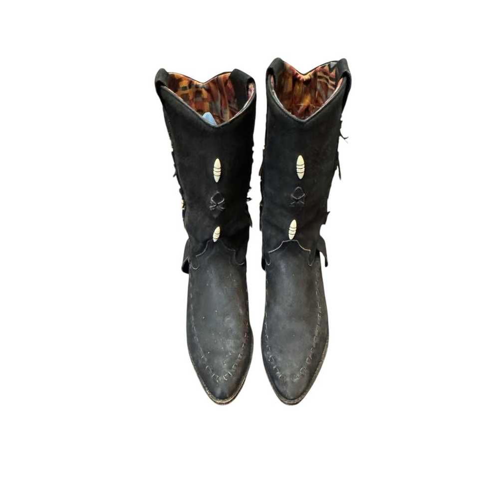 Dingo Womens Black Leather Beaded Western Cowboy … - image 3