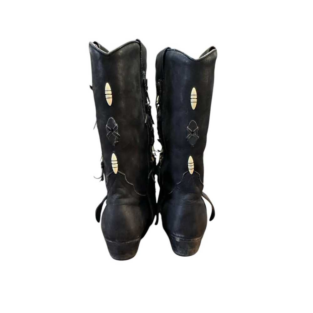 Dingo Womens Black Leather Beaded Western Cowboy … - image 4