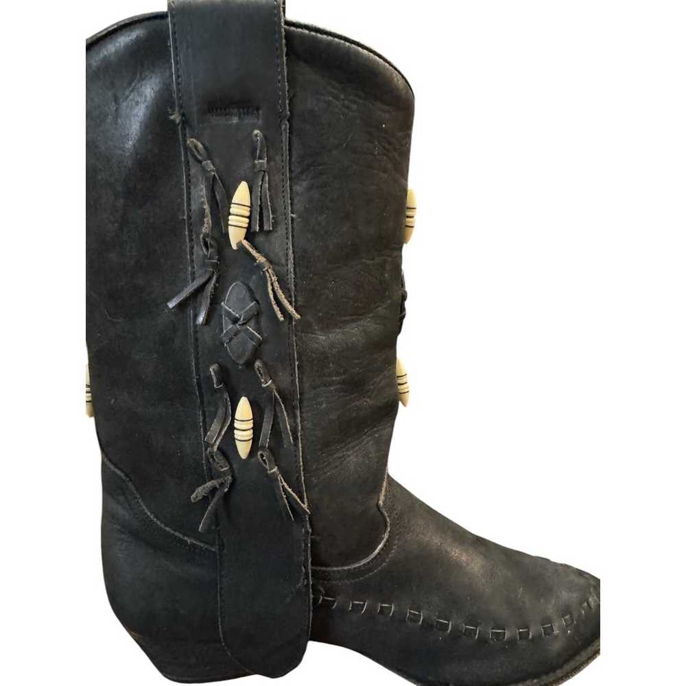 Dingo Womens Black Leather Beaded Western Cowboy … - image 8