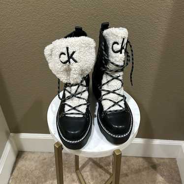 Calvin Klein leather and Faux Fur Boots - image 1