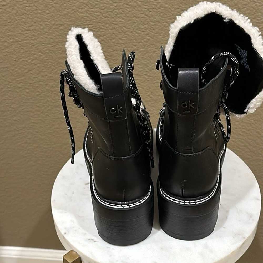 Calvin Klein leather and Faux Fur Boots - image 4