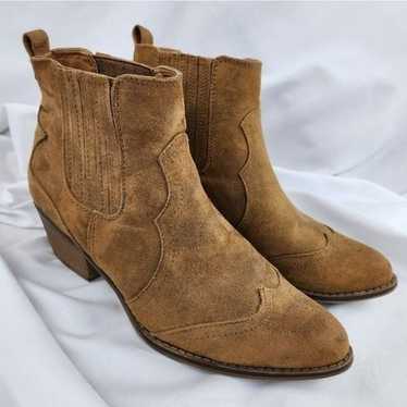 Mossimo Brown Faux Leather Ankle Boots Size 8 - image 1