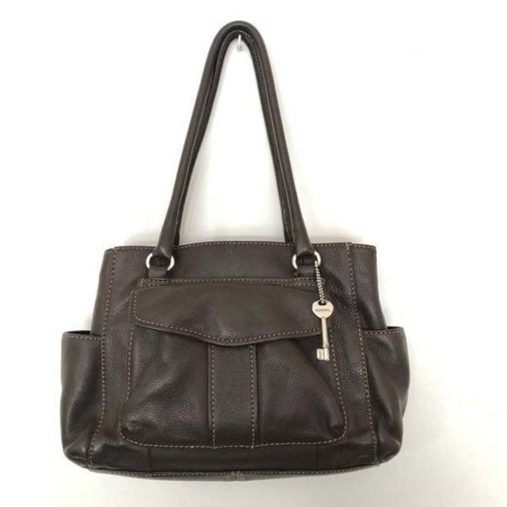 Vintage Fossil Brown Pebbled Leather Bag - image 1