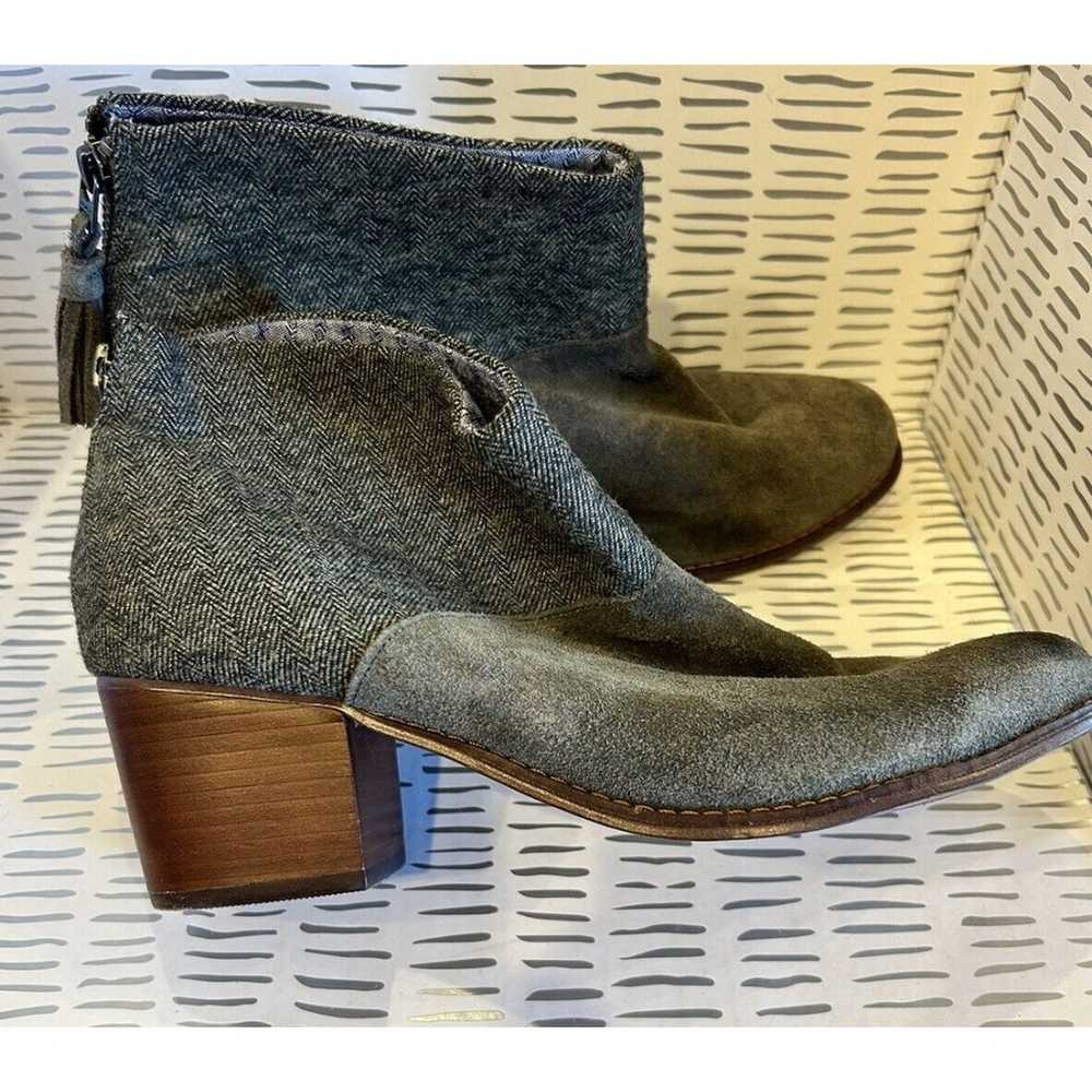 Toms Leila Olive Suede Herringbone Ankle Boots Bo… - image 4