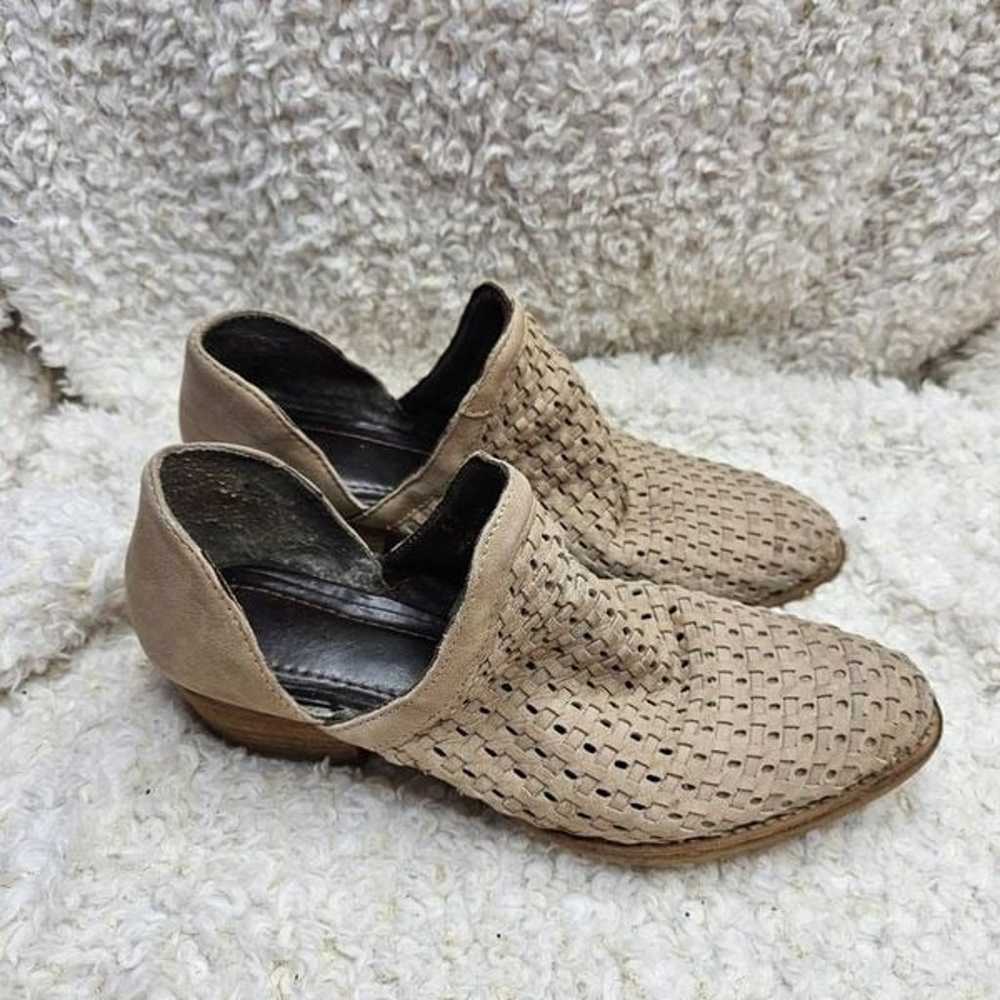 Very Volatile Veracruz Leather Woven Ankle Boots … - image 1