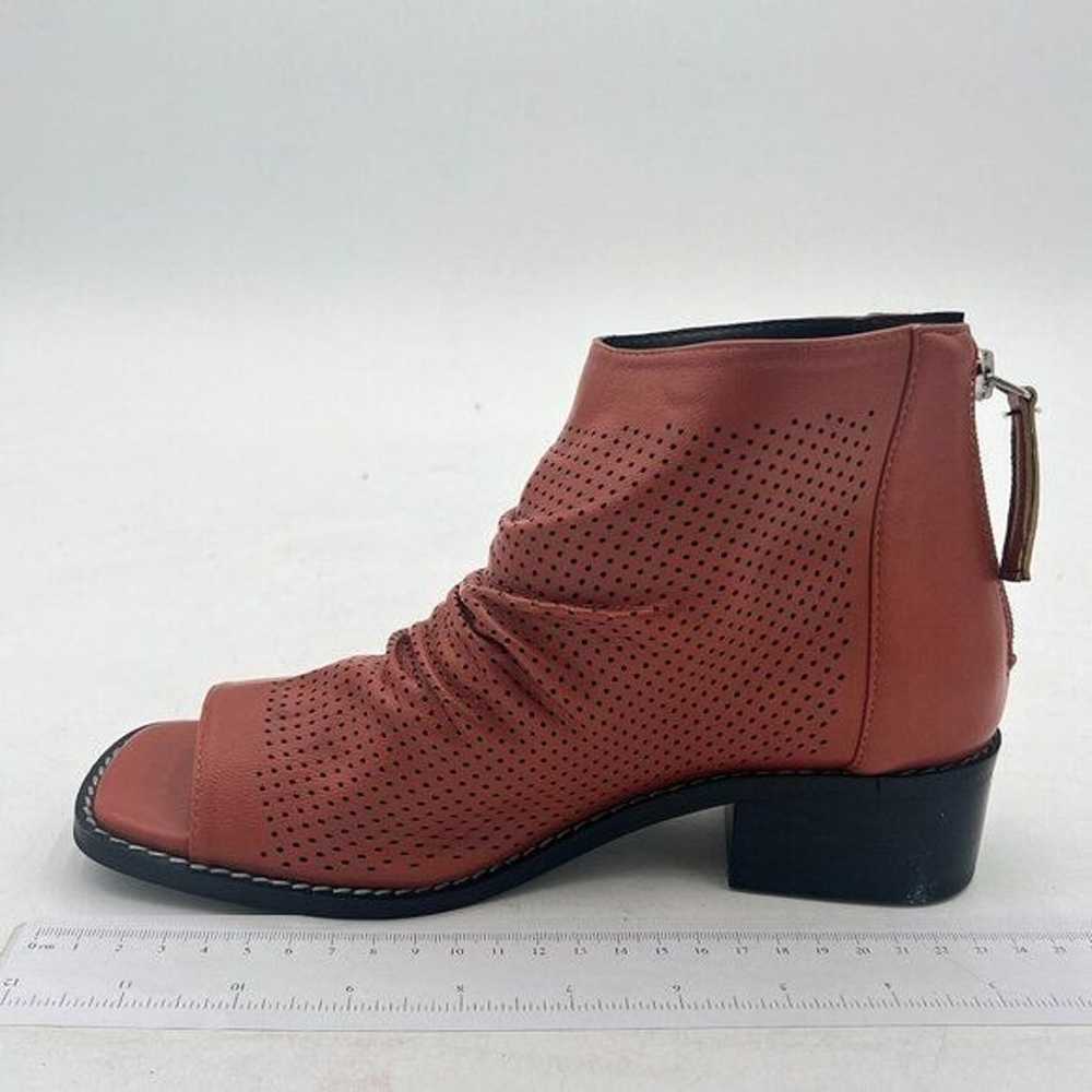 FSJ Women Peep Open Toe Boots Slouchy Low Block H… - image 3