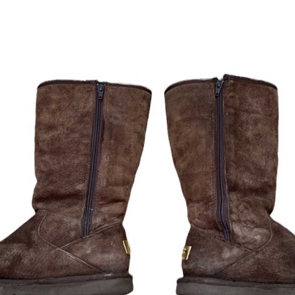 UGG Brown Suede Retro Cargo Knee High Boots - image 12