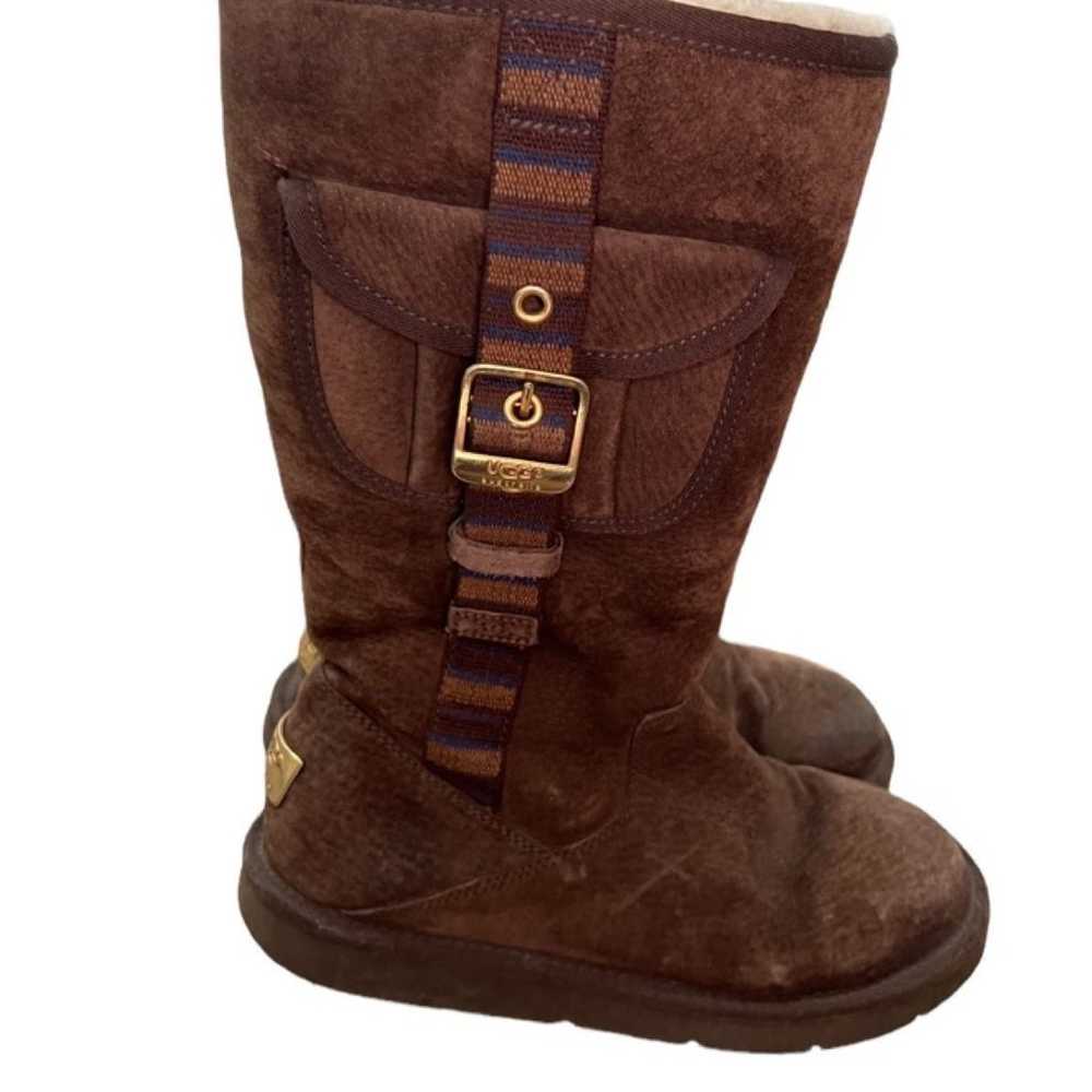 UGG Brown Suede Retro Cargo Knee High Boots - image 2