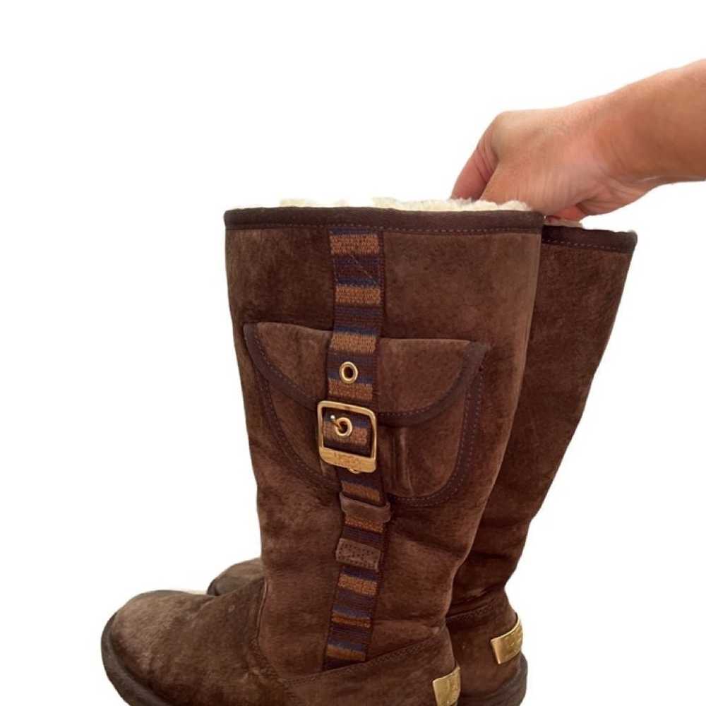 UGG Brown Suede Retro Cargo Knee High Boots - image 3