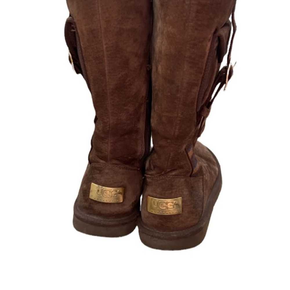 UGG Brown Suede Retro Cargo Knee High Boots - image 5