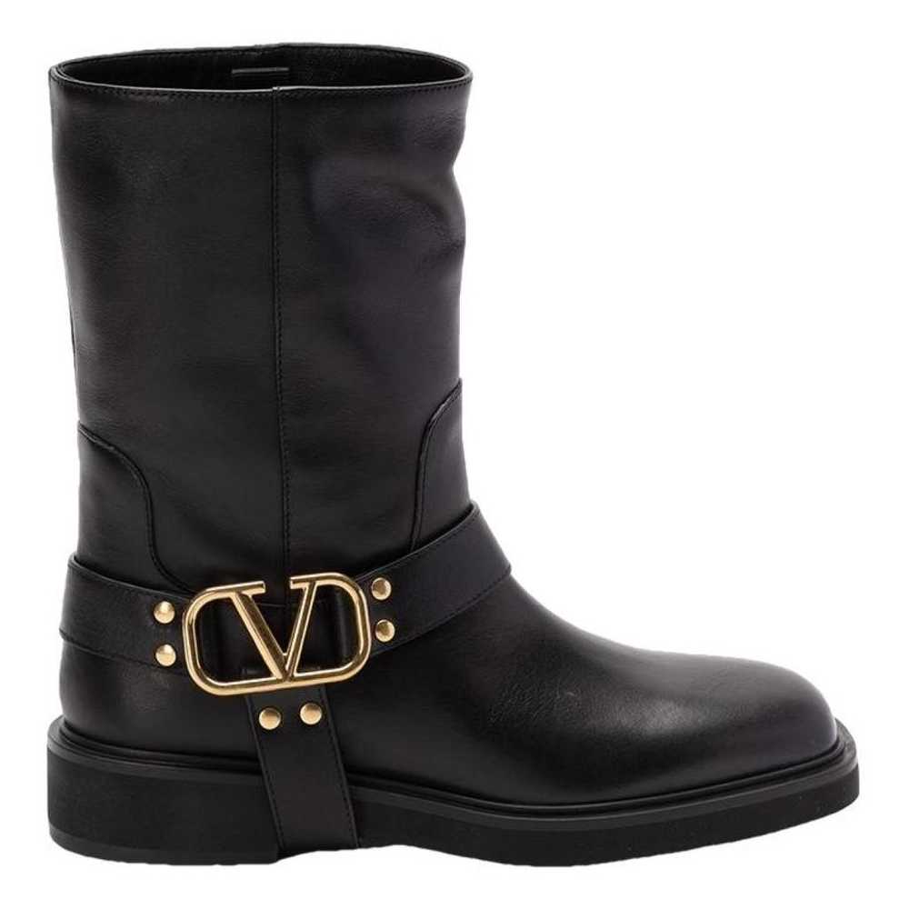 Valentino Garavani VLogo leather biker boots - image 1