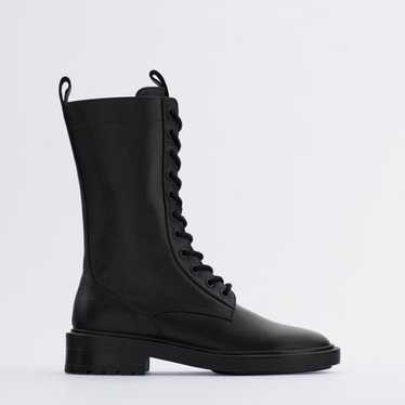 Zara Leather Combat Boots