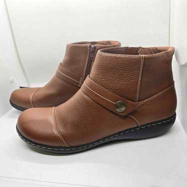 Clarks Ashland Pine Booties-Brown-Women's 11