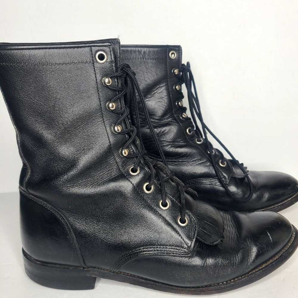 Justin Women's Roper Keltie Black Leather Boots S… - image 2