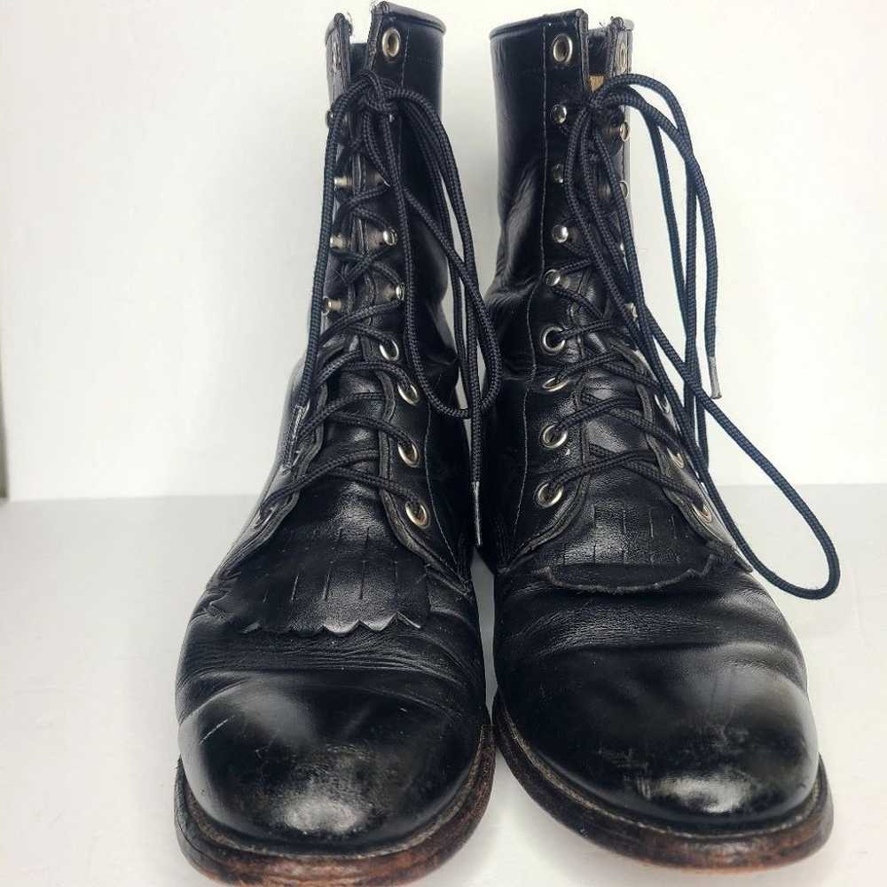 Justin Women's Roper Keltie Black Leather Boots S… - image 4