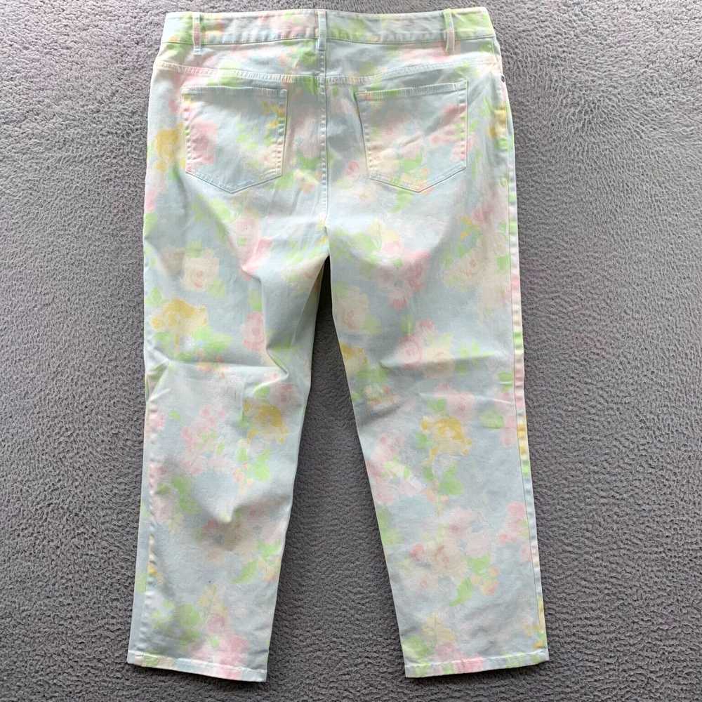 Vintage Floral White Women's Size 14 Pants with 3… - image 2