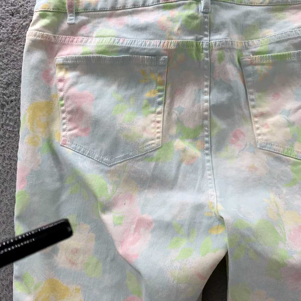 Vintage Floral White Women's Size 14 Pants with 3… - image 7