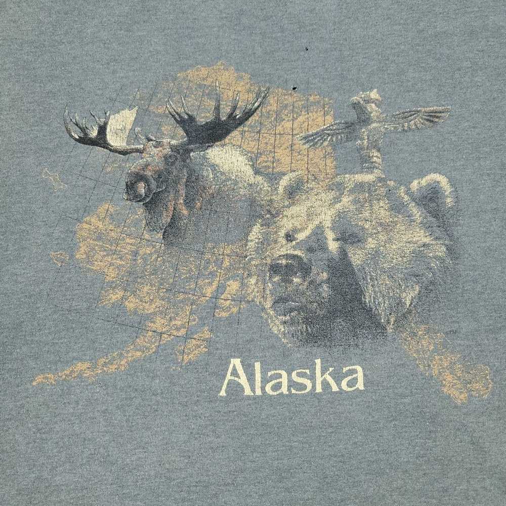 Vintage Gray Alaska Outdoor Nature Graphic Short … - image 2