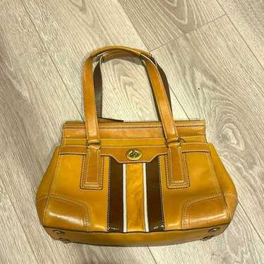 VINTAGE COACH HAMPTON LEATHER TAN BROWN SHOULDER … - image 1