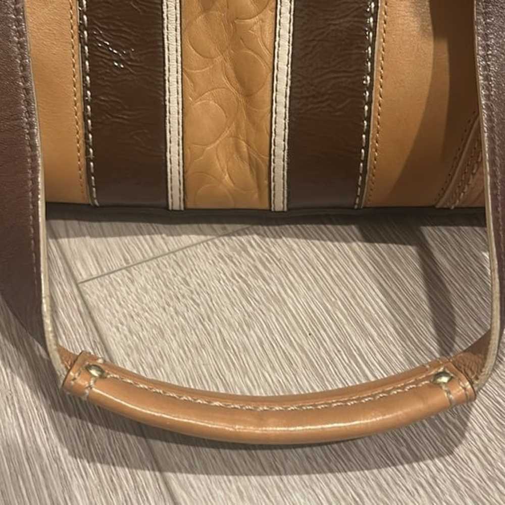 VINTAGE COACH HAMPTON LEATHER TAN BROWN SHOULDER … - image 4