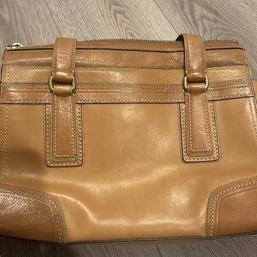 VINTAGE COACH HAMPTON LEATHER TAN BROWN SHOULDER … - image 8