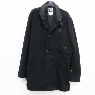 G-STAR RAW MEN'S DECOY WOOL GARBER TRENCH COAT BLACK XL SZ
