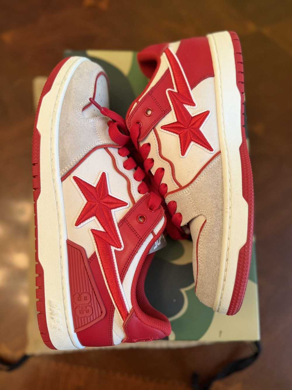 Bape Gray & Red STA #5 Sneakers - image 5