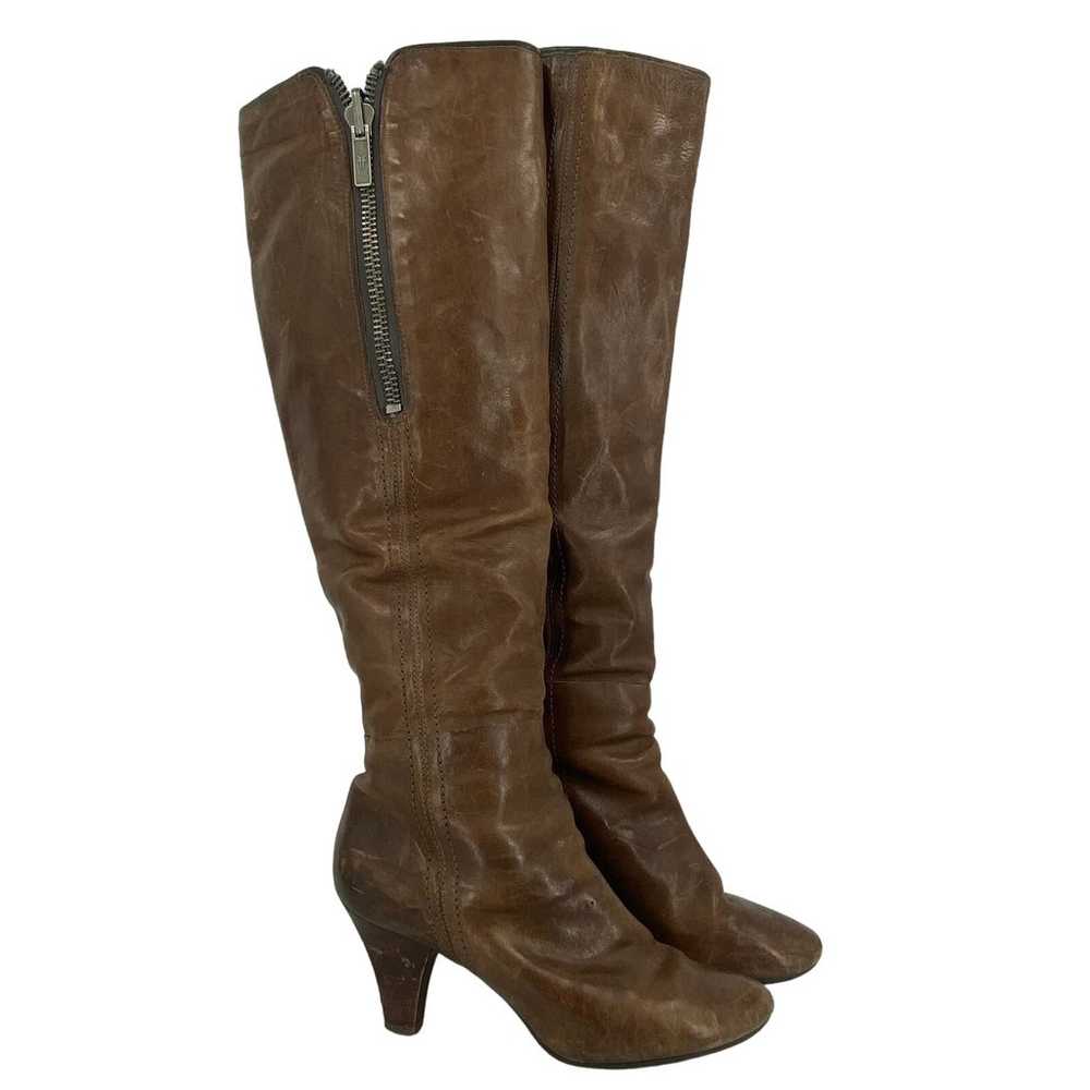 Frye Leather Dannika Piping Zip Tall Riding Boots… - image 1