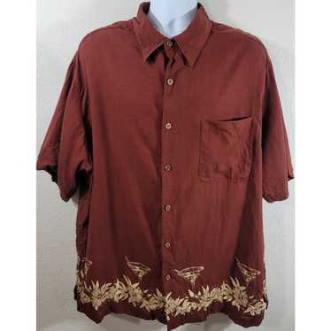 Caribbean VTG Caribbean Burnt Orange Button Up Ha… - image 1