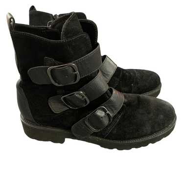 Gabor Buckled Boots US Size 7 Black Suede Leather… - image 1