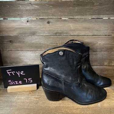 Womens Frye Jolene Black Leather Pull On Heeled A… - image 1