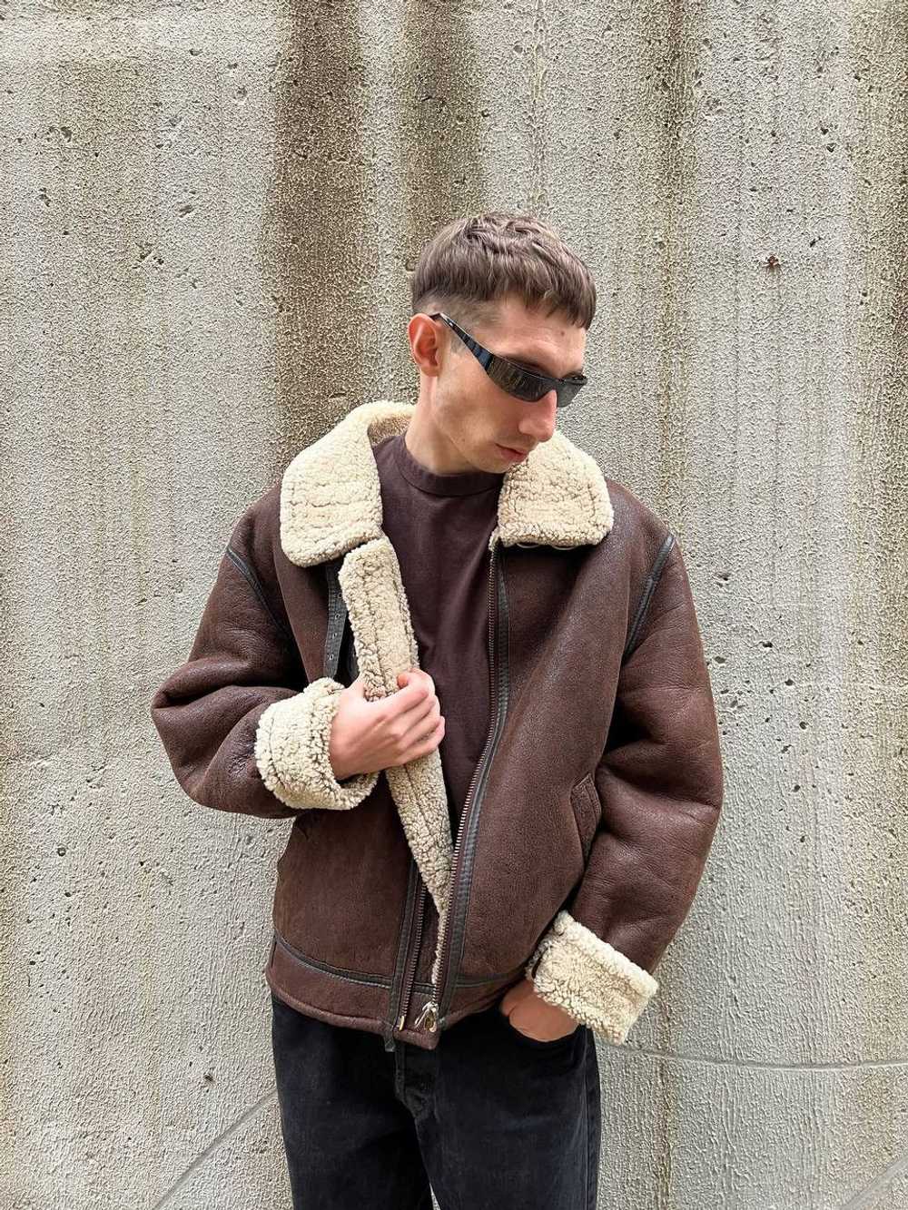 B 3 × Sheepskin Coat × Vintage Vintage 90s Unbran… - image 11