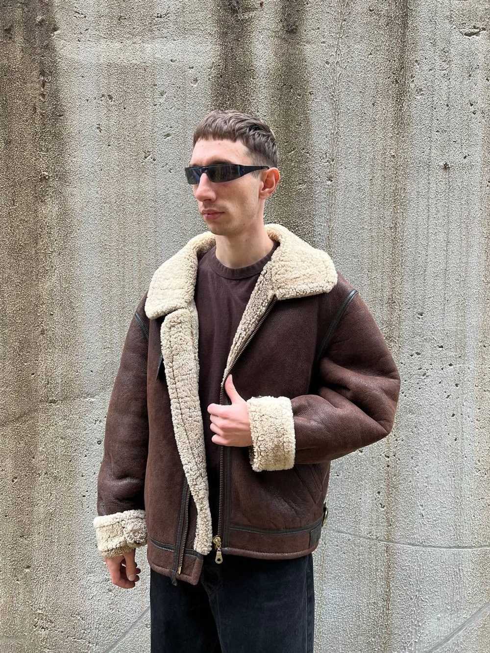 B 3 × Sheepskin Coat × Vintage Vintage 90s Unbran… - image 1