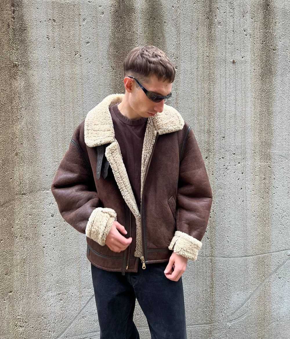 B 3 × Sheepskin Coat × Vintage Vintage 90s Unbran… - image 2