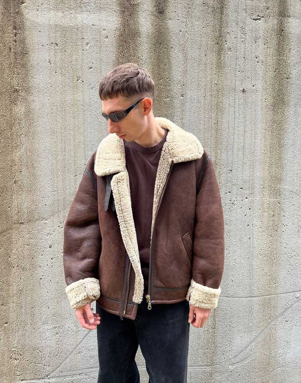 B 3 × Sheepskin Coat × Vintage Vintage 90s Unbran… - image 4