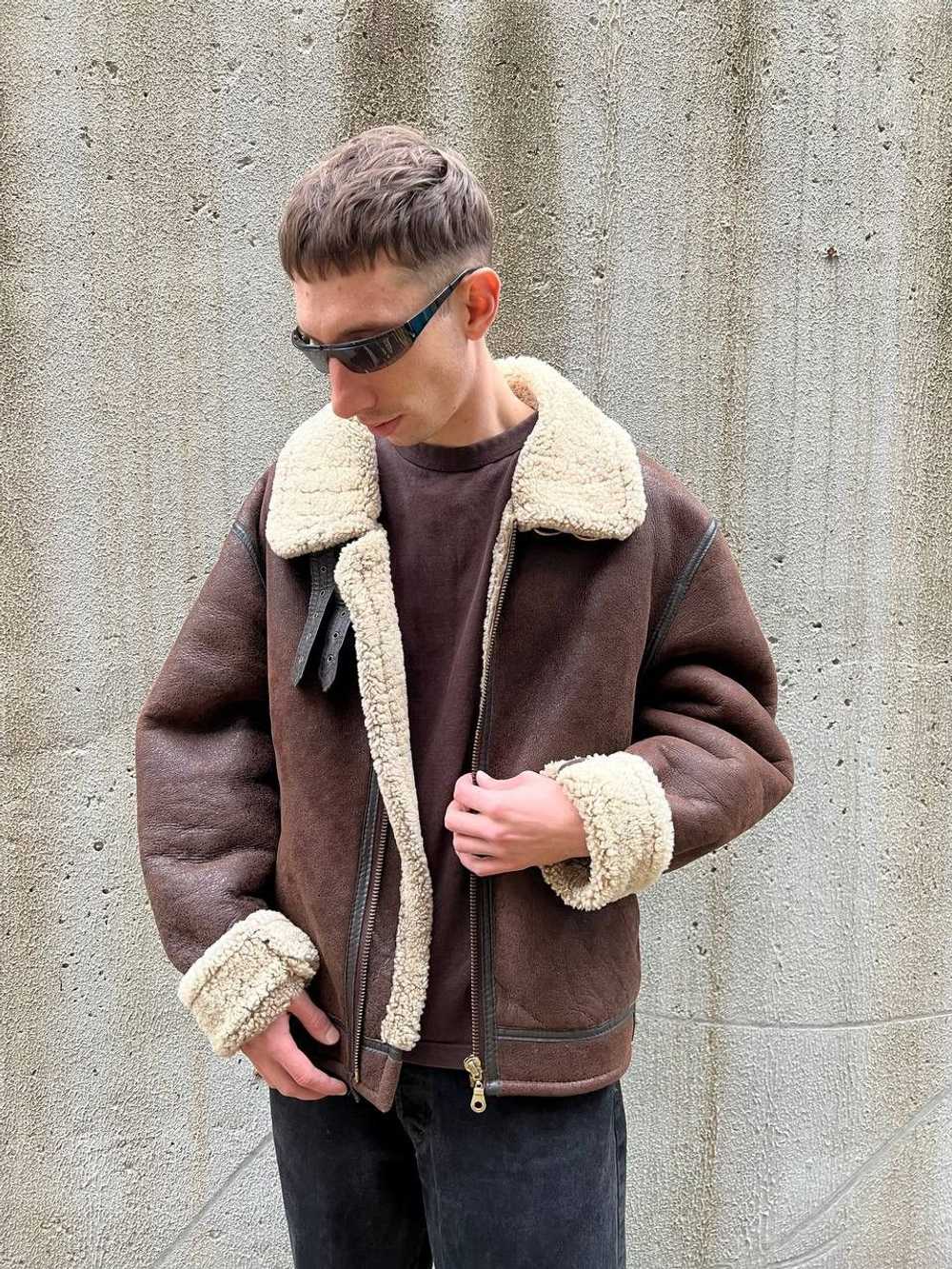 B 3 × Sheepskin Coat × Vintage Vintage 90s Unbran… - image 9