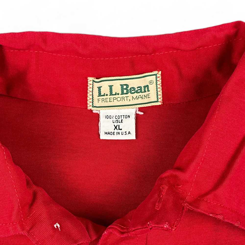 L.L. Bean Vintage LL Bean Polo Shirt Red Pocket 8… - image 4