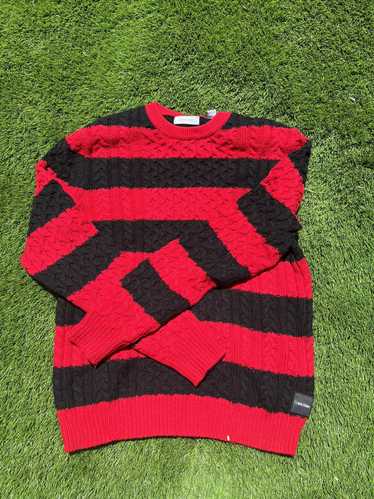 Calvin Klein Red and black striped sweater